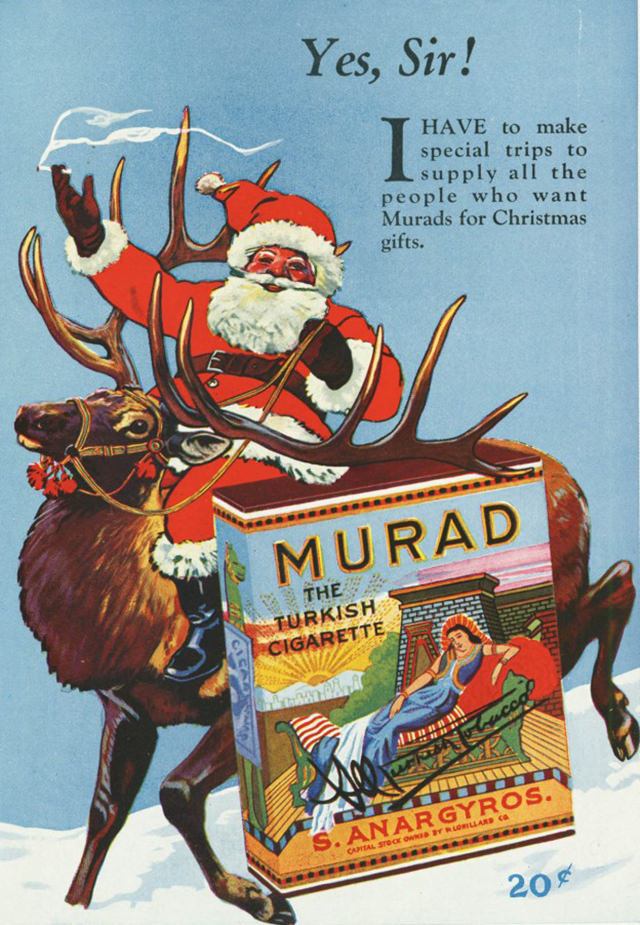 Santa Smokes? Bizarre Vintage Tobacco Ads Featuring Santa Claus Vintage Ads