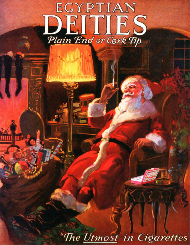 Santa Smokes? Bizarre Vintage Tobacco Ads Featuring Santa Claus Vintage Ads