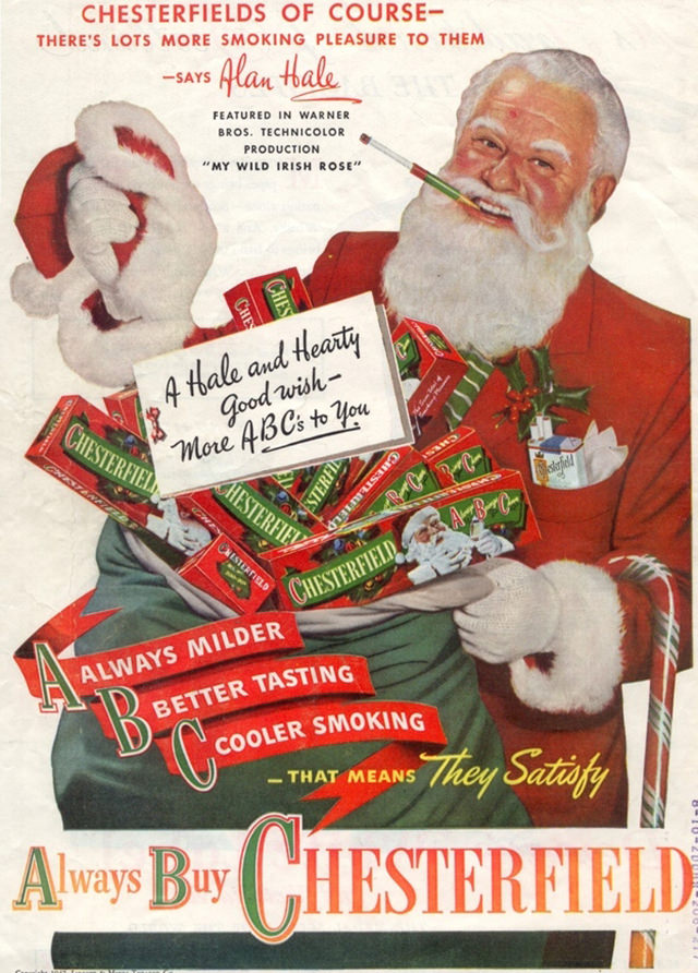 Santa Smokes? Bizarre Vintage Tobacco Ads Featuring Santa Claus Vintage Ads