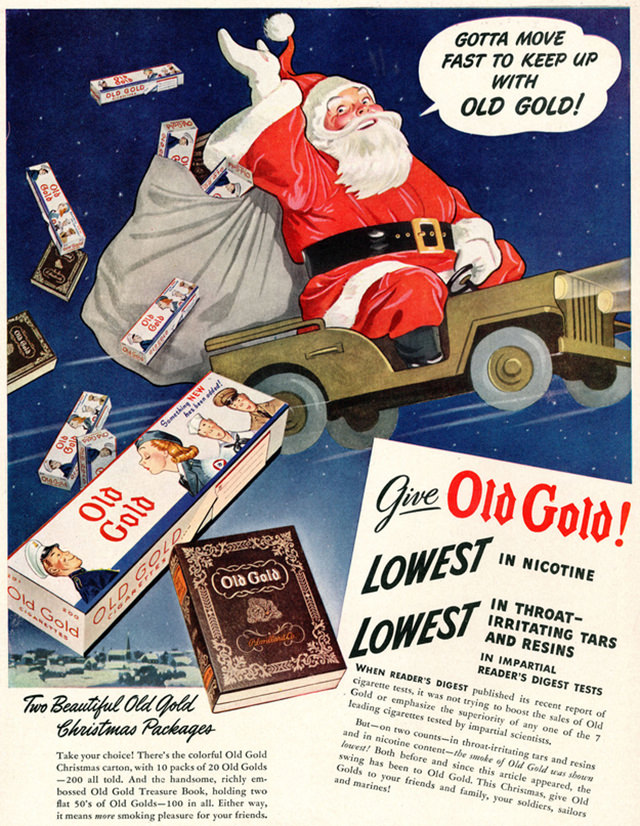 Santa Smokes? Bizarre Vintage Tobacco Ads Featuring Santa Claus Vintage Ads