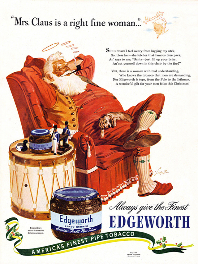 Santa Smokes? Bizarre Vintage Tobacco Ads Featuring Santa Claus Vintage Ads