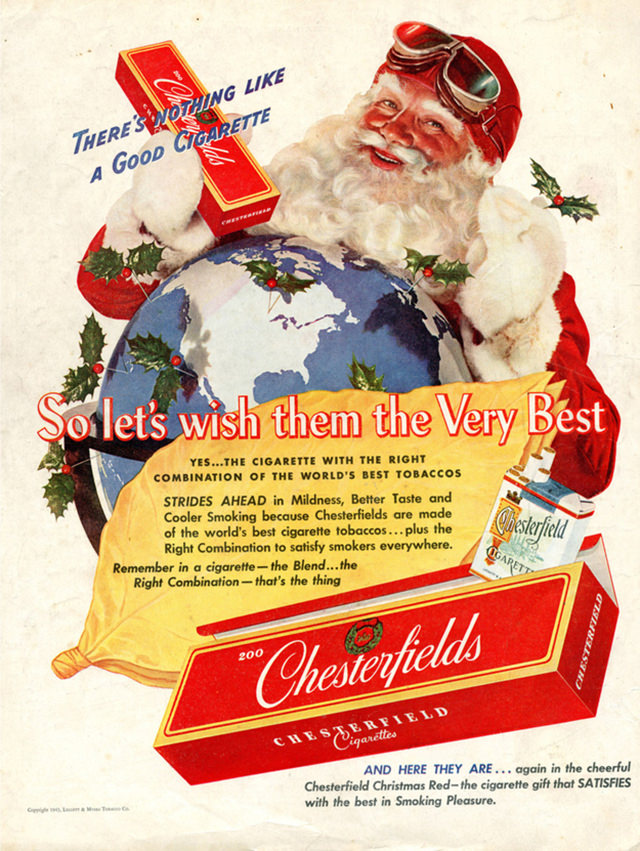 Santa Smokes? Bizarre Vintage Tobacco Ads Featuring Santa Claus Vintage Ads