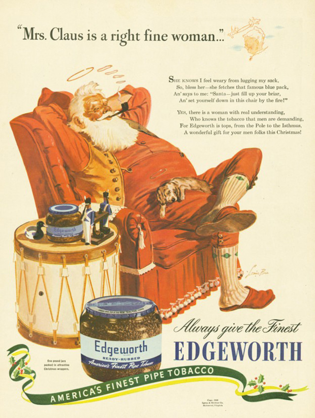 Santa Smokes? Bizarre Vintage Tobacco Ads Featuring Santa Claus Vintage Ads