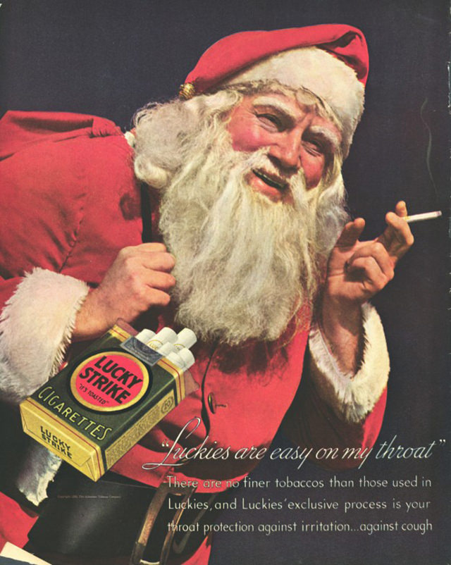 Santa Smokes? Bizarre Vintage Tobacco Ads Featuring Santa Claus Vintage Ads