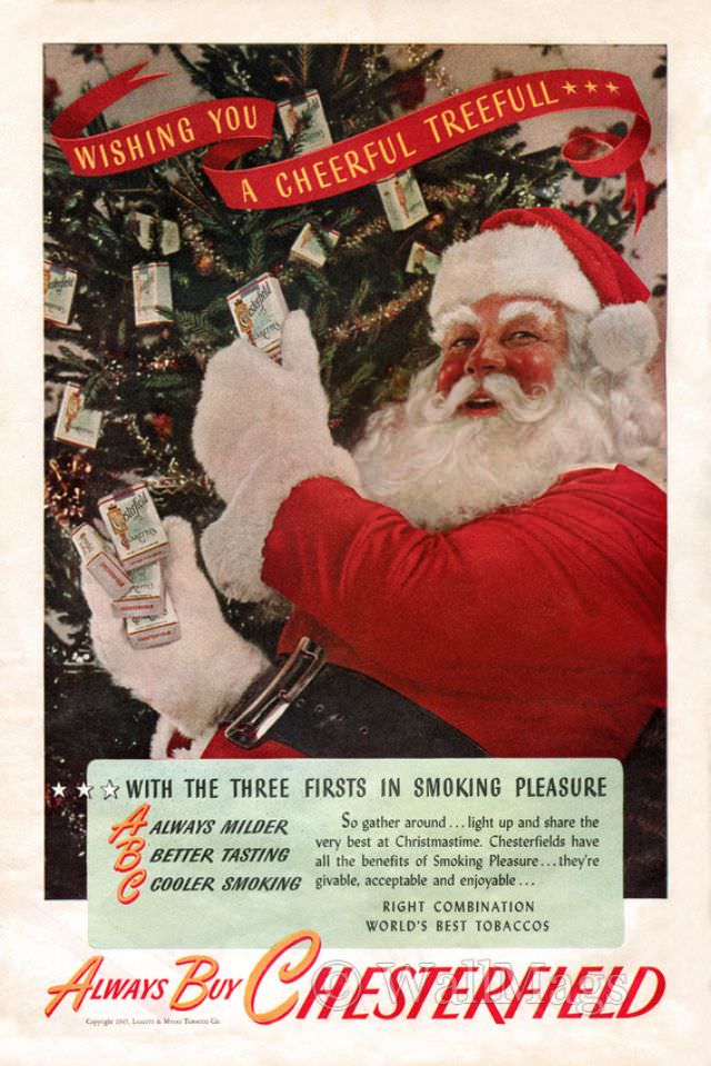 Santa Smokes? Bizarre Vintage Tobacco Ads Featuring Santa Claus Vintage Ads