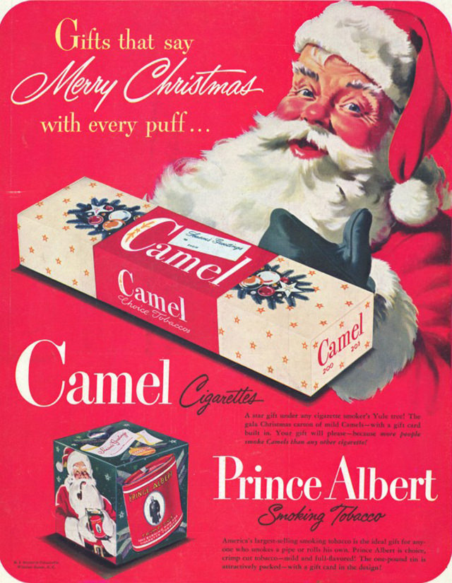 Santa Smokes? Bizarre Vintage Tobacco Ads Featuring Santa Claus Vintage Ads