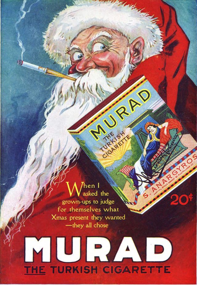 Santa Smokes? Bizarre Vintage Tobacco Ads Featuring Santa Claus Vintage Ads