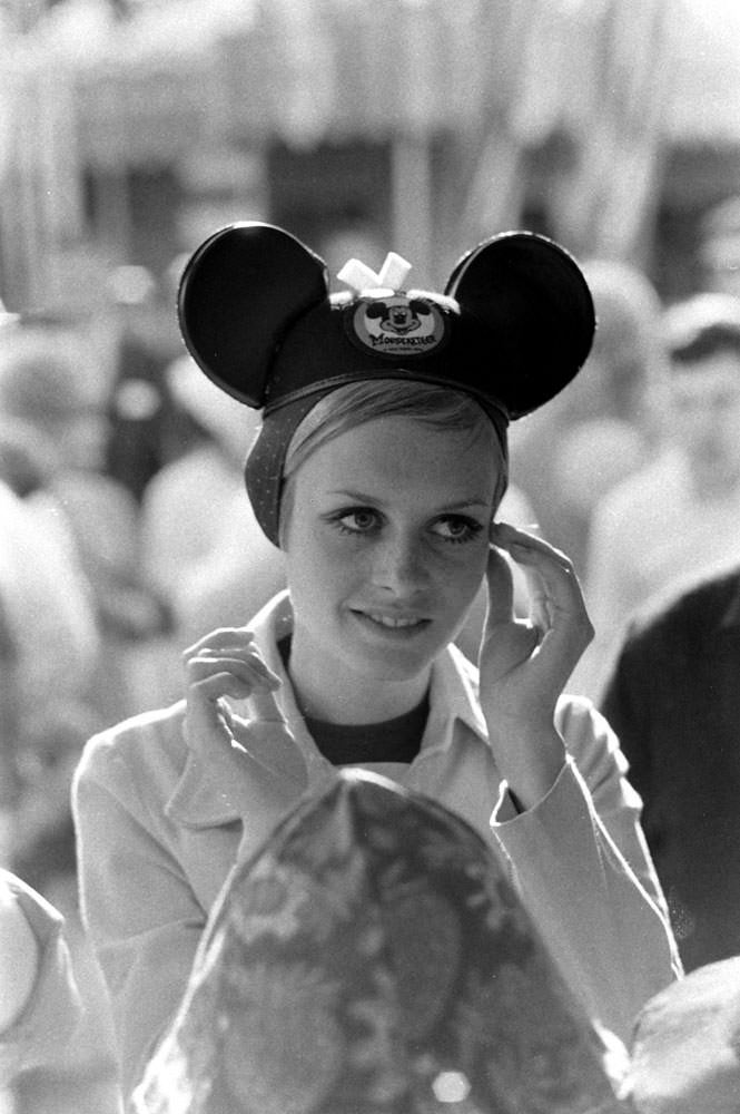 #14 Twiggy at Disneyland during her first visit to the U.S., 1967.