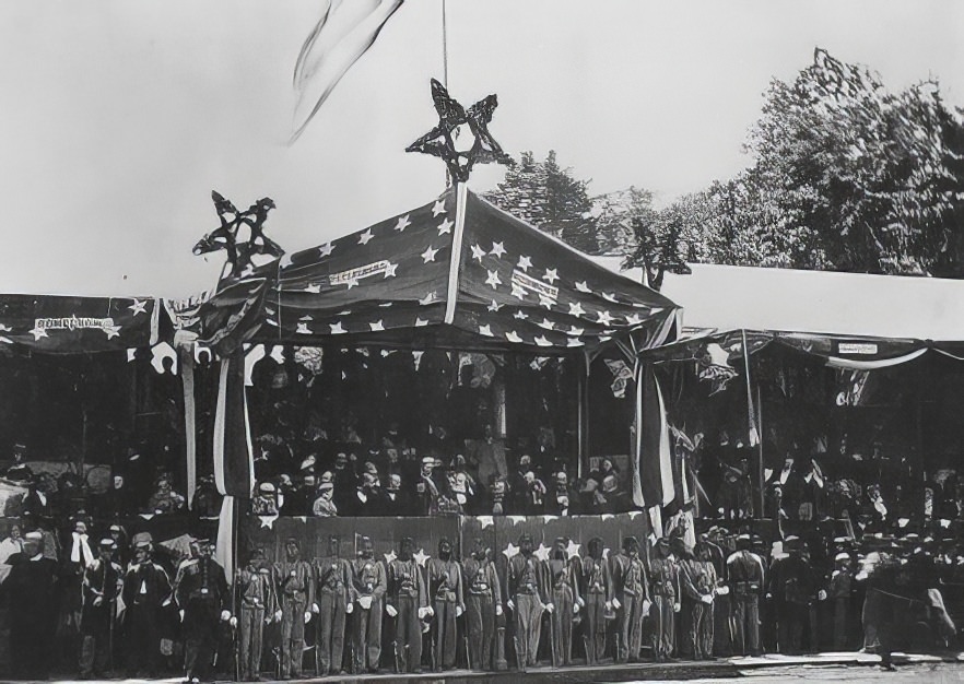 #39 Grand Review, 1865. Washington, Showing Reviewing Stand with General Grant, Cabinet.