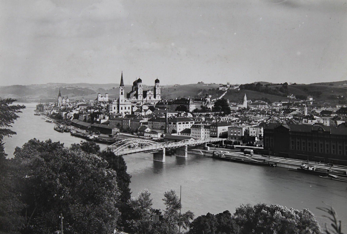 #105 Passau at the confluence of the Inn and Ilz into the Danube, 1930.