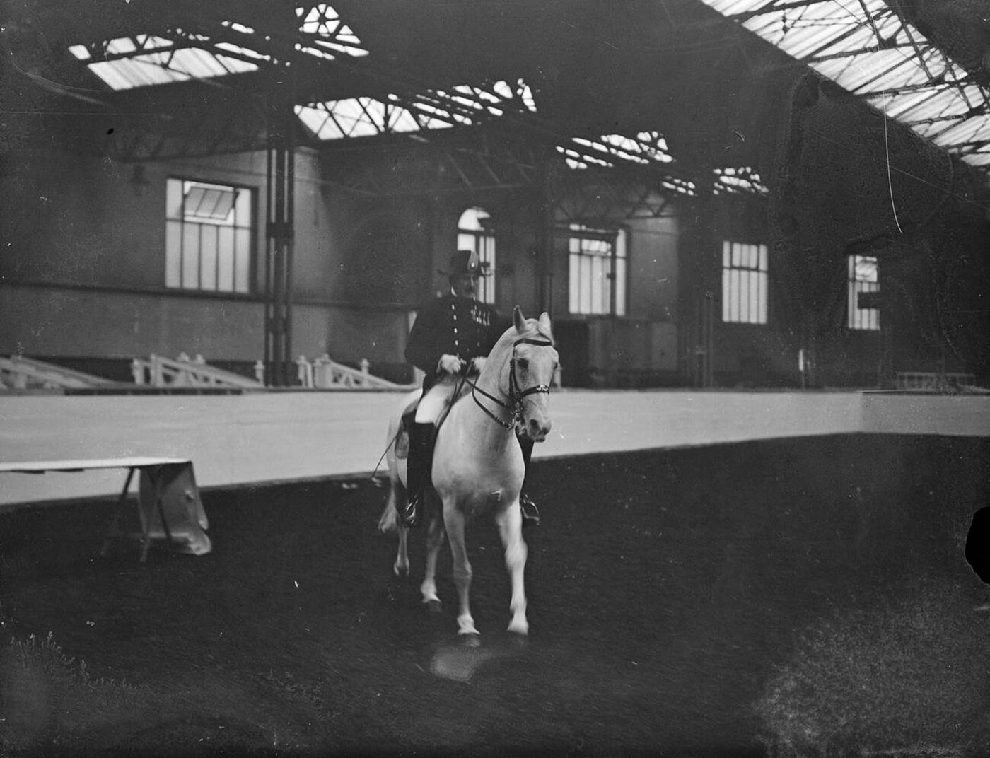 #22 Herr Zrust and his horse Elizabeth at Olympia, London, 1936.