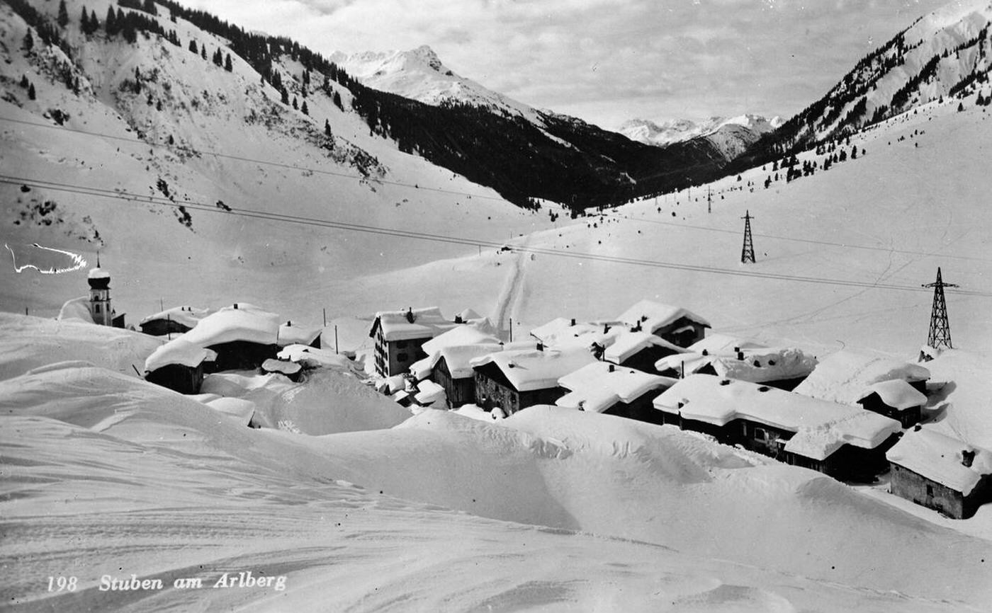 #23 A mountain village nestled in the Arlberg Mountains, Austria, 1935.
