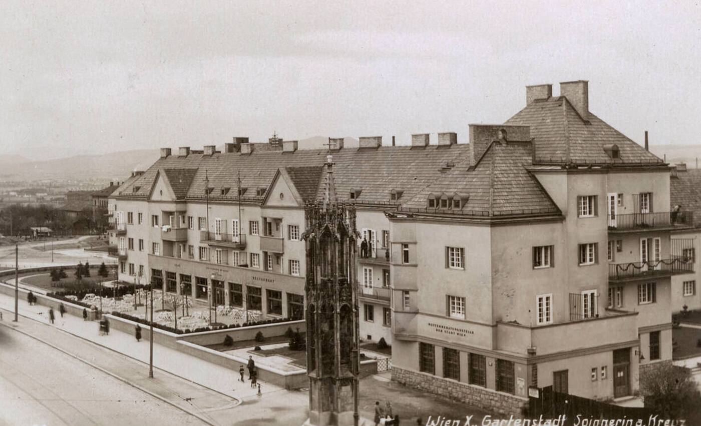 #7 Garden city area with a gothic cross, Vienna, Austria.