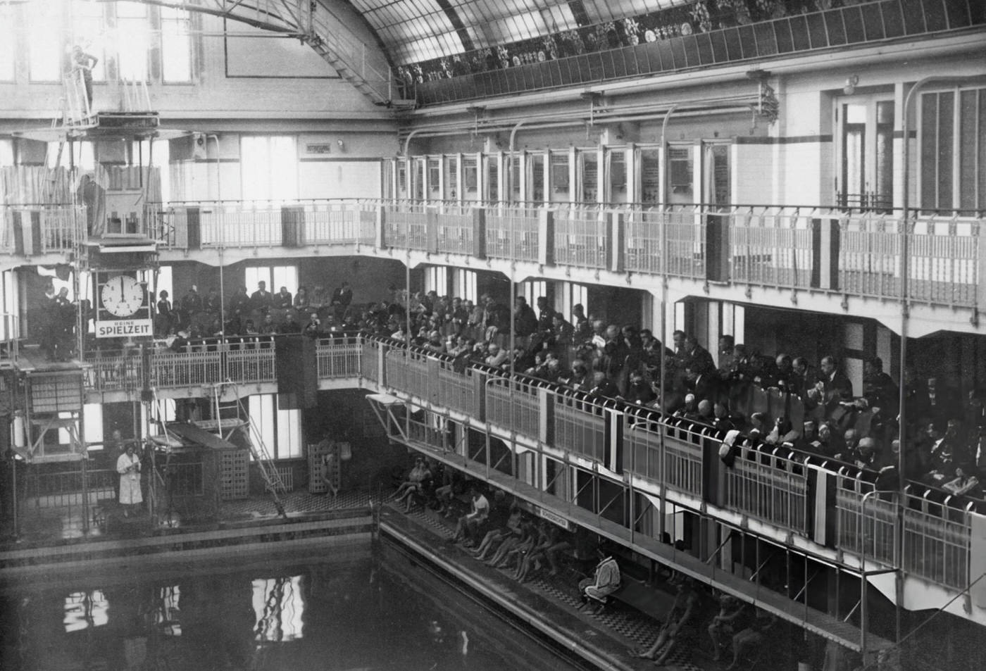 #39 Fire brigade congress at the Dianabad in Vienna, Austria, 1930s.