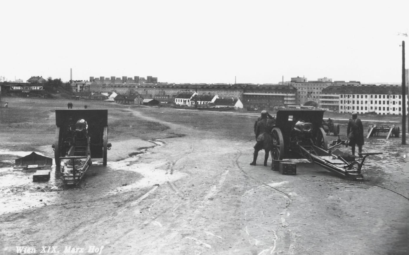 #48 Guns aimed at the Karl Marx Hof during the February Uprising, Vienna, 1934.