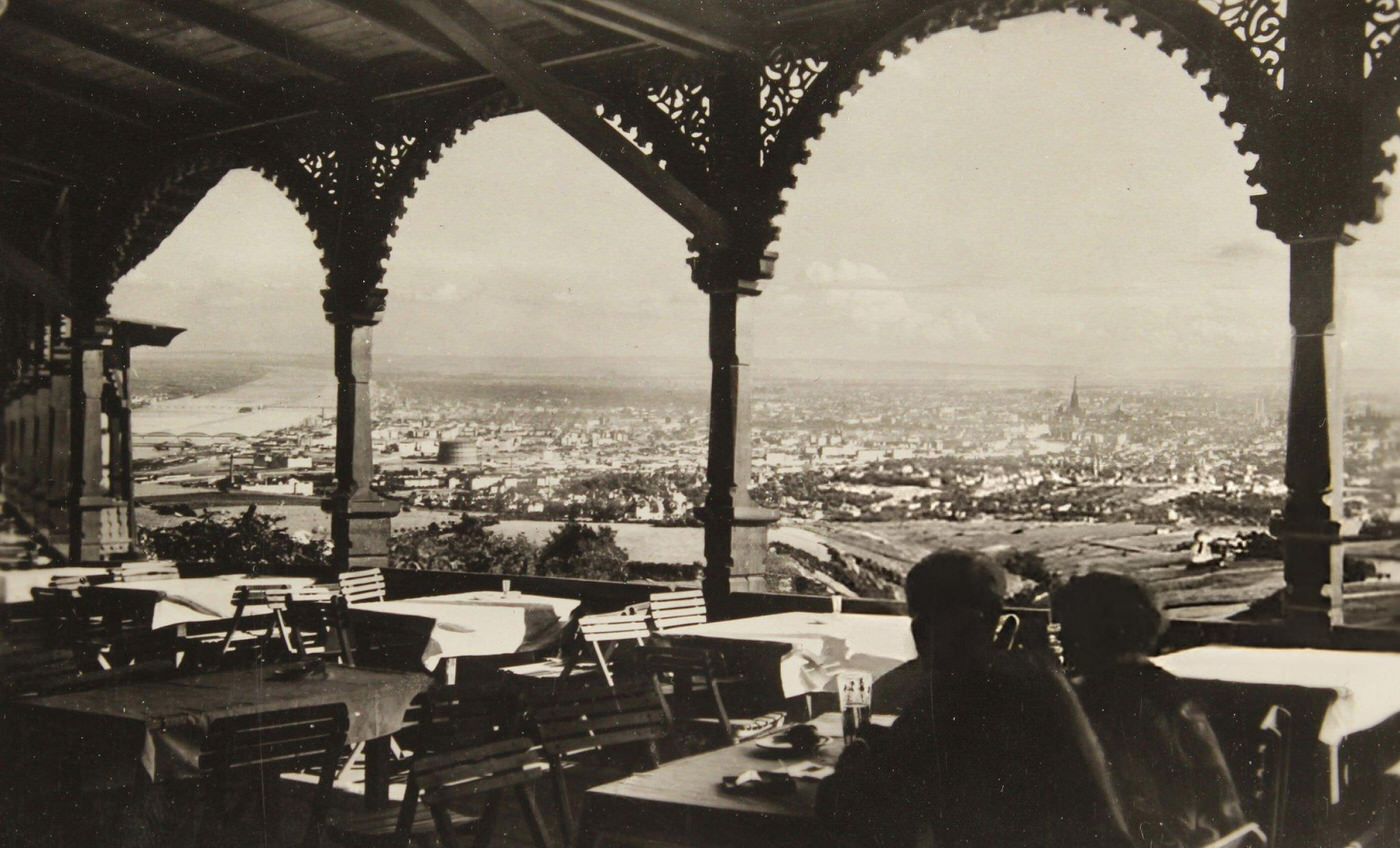 #67 View from a Kahlenberg restaurant onto Vienna, 1930s.