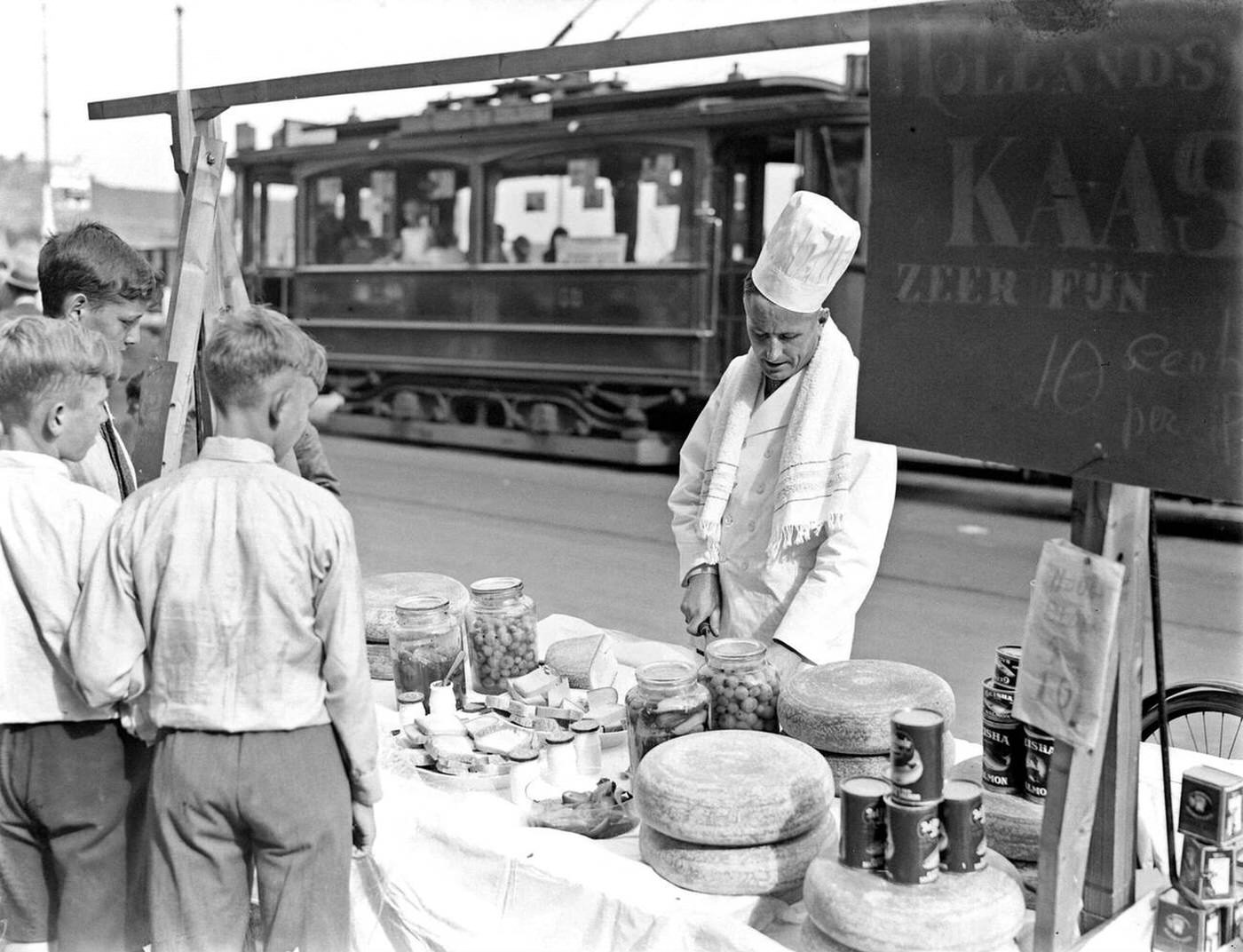 #35 Vendor selling cheese, 1932.