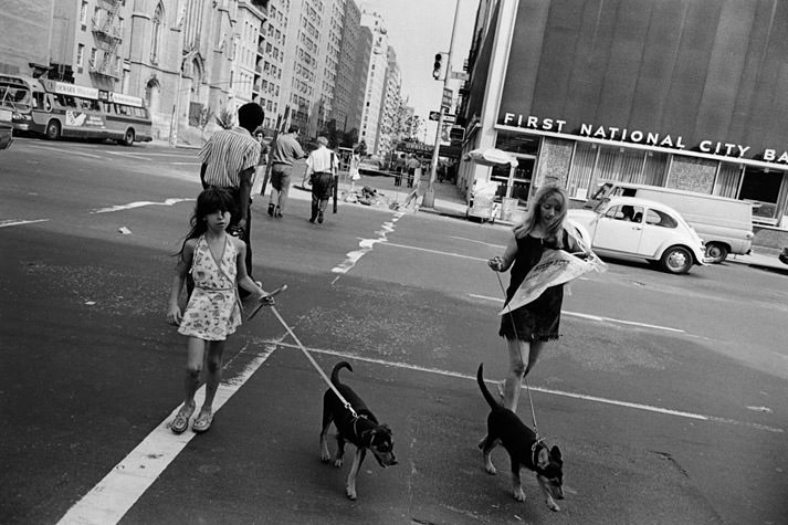 #9 Girl and Woman with Dog Crossing Street, 1973