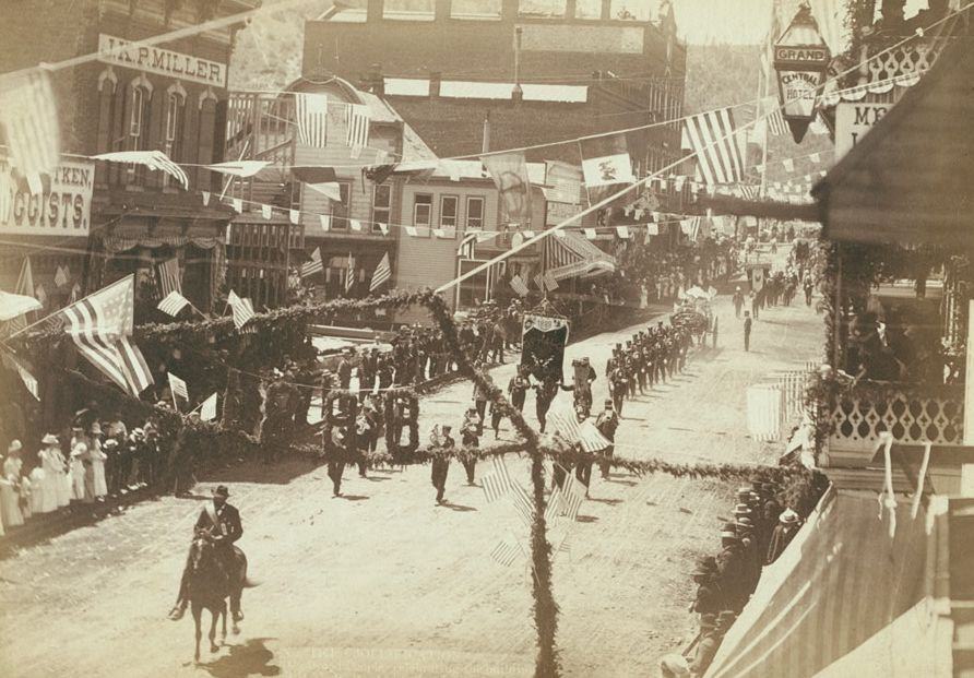#99 Jollification: Deadwood people celebrating the building of D.O.R.R. road to Lead City, 1888.