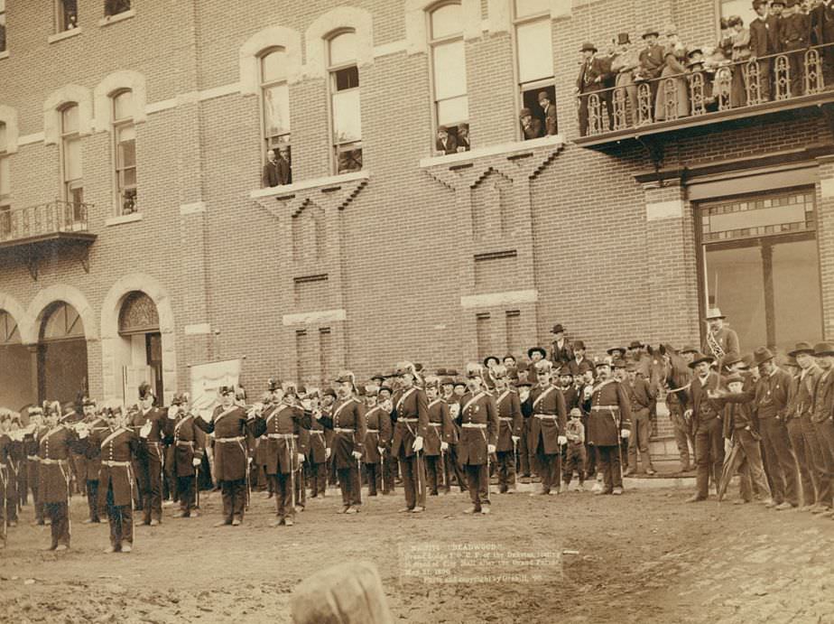 #101 Deadwood: Grand Lodge I.O.O.F. of the Dakotas after the Grand Parade, 1890.