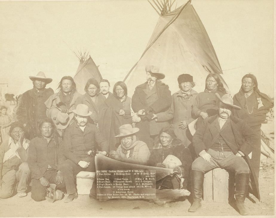 #15 Indian chiefs and U.S. officials at Pine Ridge, 1891.