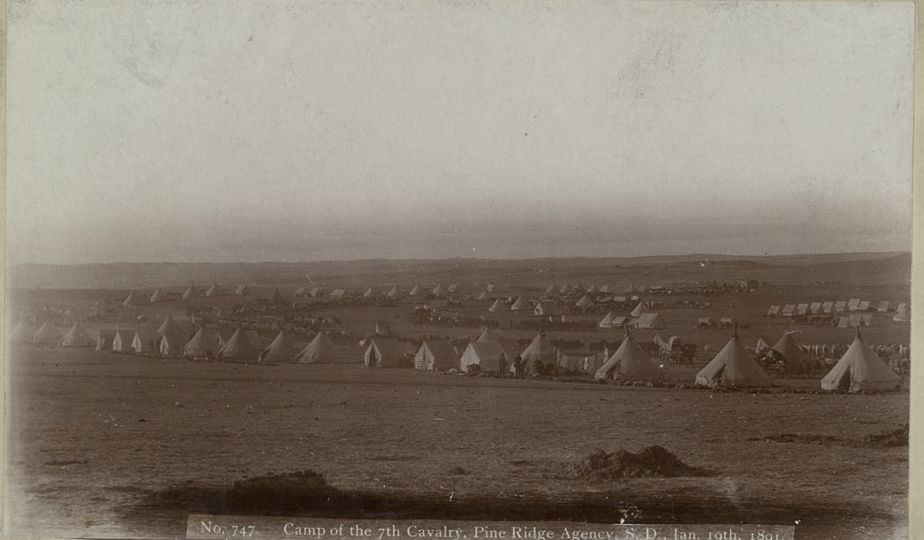 #136 Camp of the 7th Cavalry, Pine Ridge Agency, South Dakota, 1891.