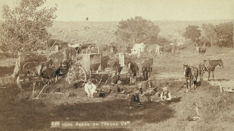 #20 Mess scene on “round up”, 1890s.