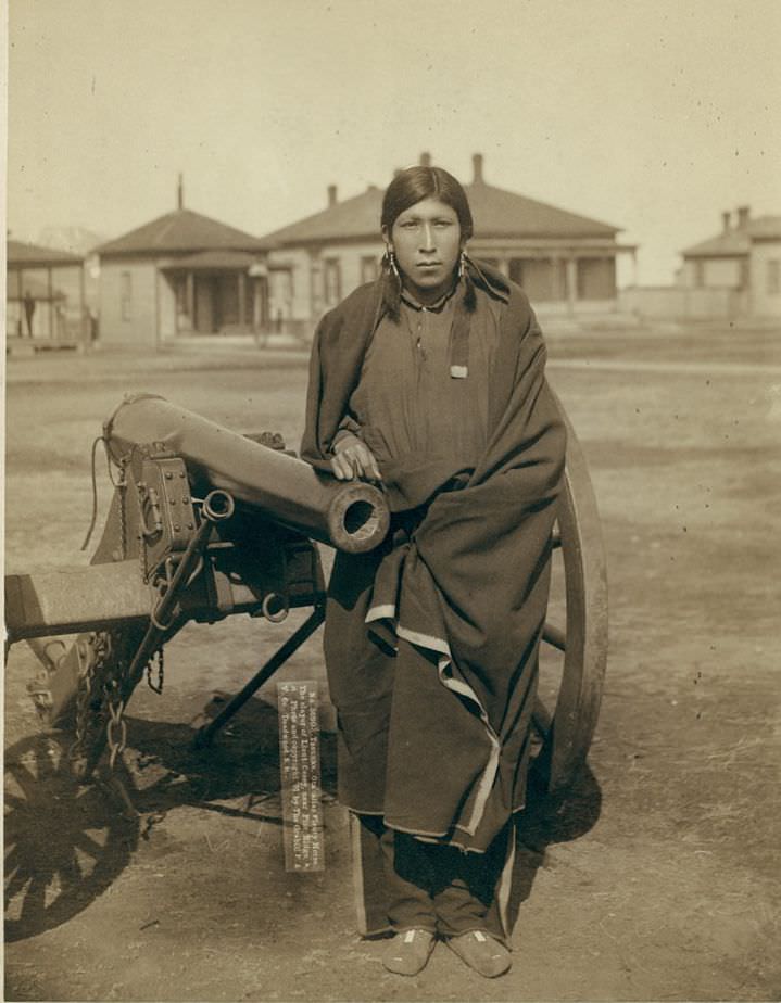 #70 Tasunka, Ota (alias Plenty Horses), the slayer of Lieut. Casey, near Pine Ridge, South Dakota, 1891.