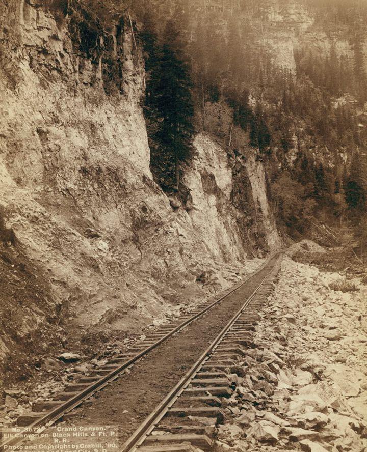 #82 Grand Canyon, Elk Canyon on Black Hills and Ft. P. Railroad, 1890.