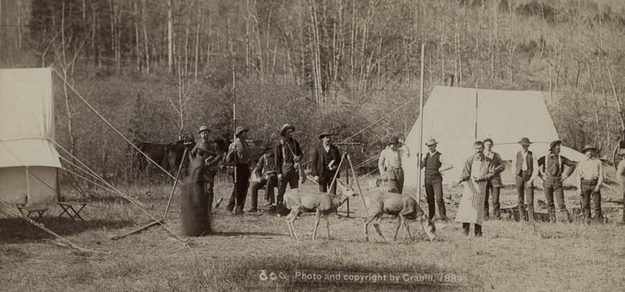 #87 Engineers Corps camp and visitors, 1889.