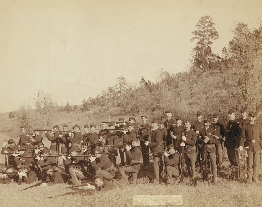 #90 Company “C,” 3rd U.S. Infantry near Fort Meade, South Dakota, 1890.