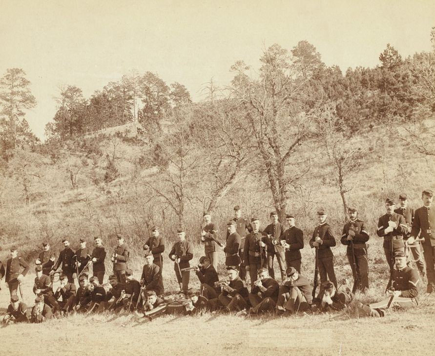 #91 Company “C,” 3rd U.S. Infantry near Fort Meade, South Dakota, 1890.
