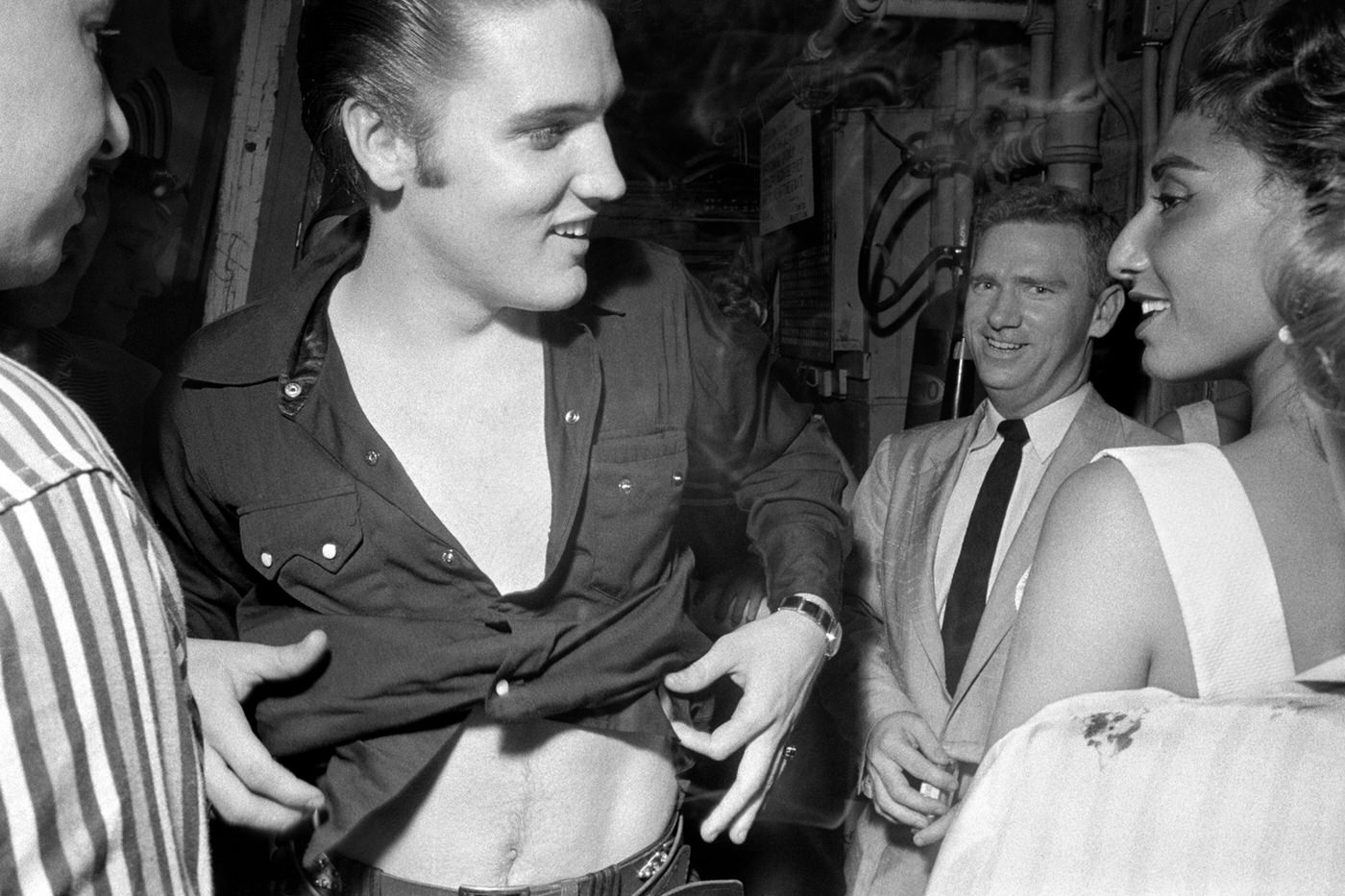 Elvis after the Steve Allen show at the Hudson Theatre, New York, 1956.
