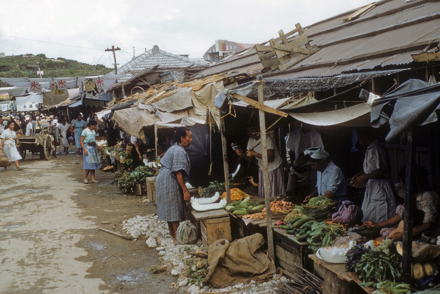 #16 Fruit and vegetable market in Naha, 1953