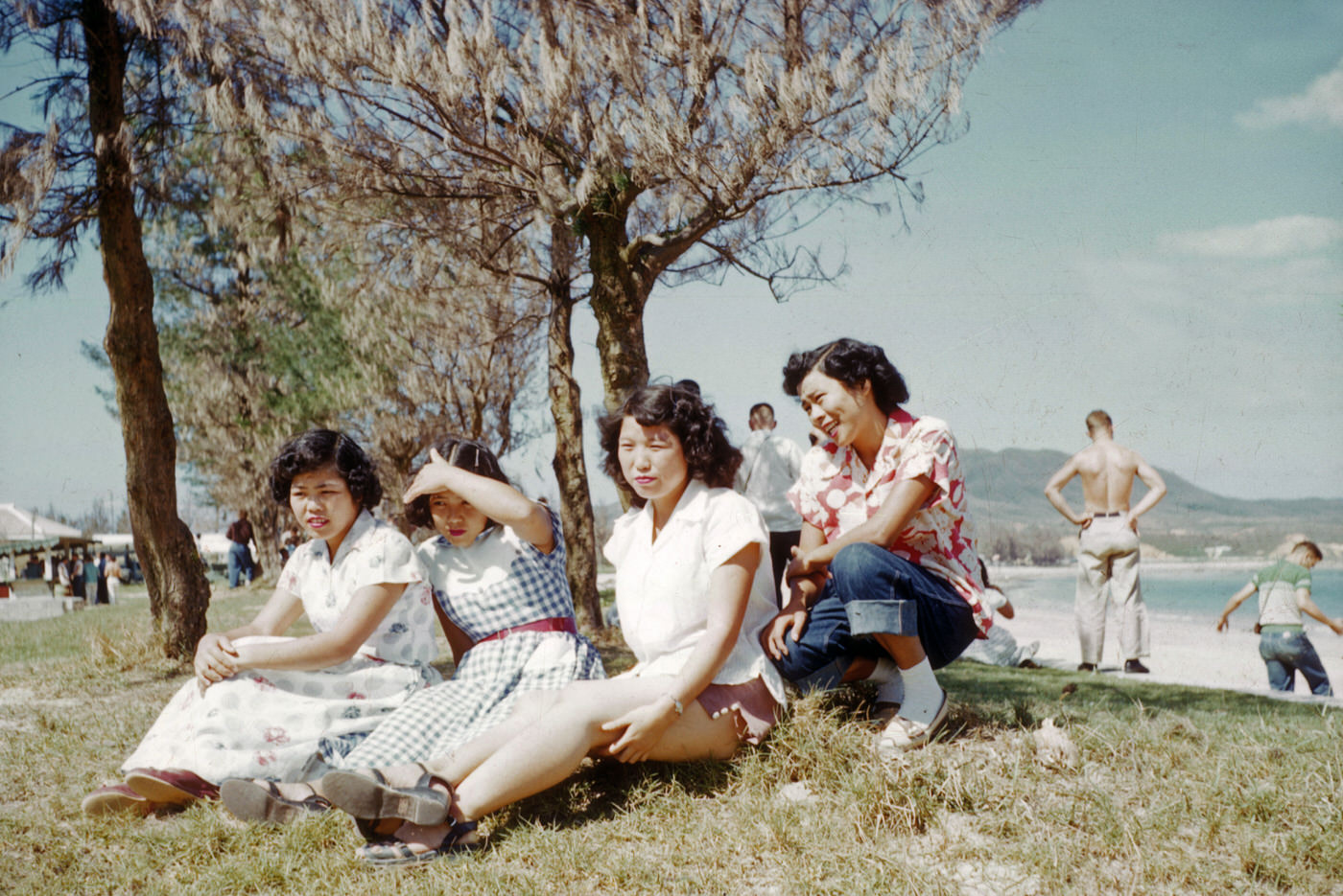 #26 Fumiko, Eureko, Hideko, and Kazuko at Ishikawa, 1954