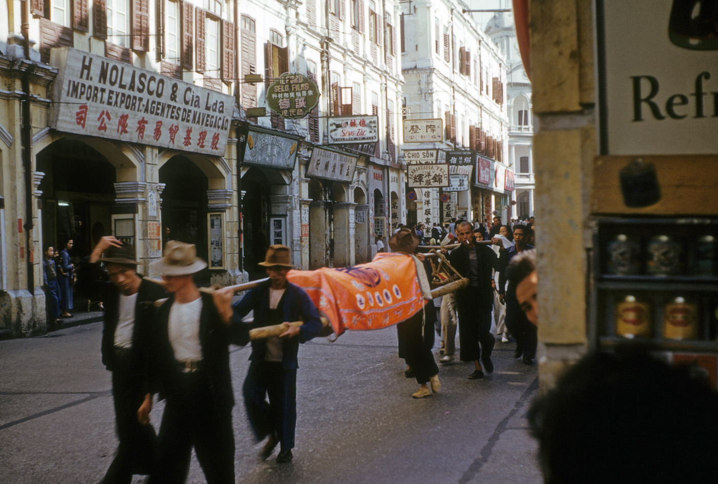 #28 Coffin at a Chinese funeral in Macau, 1953