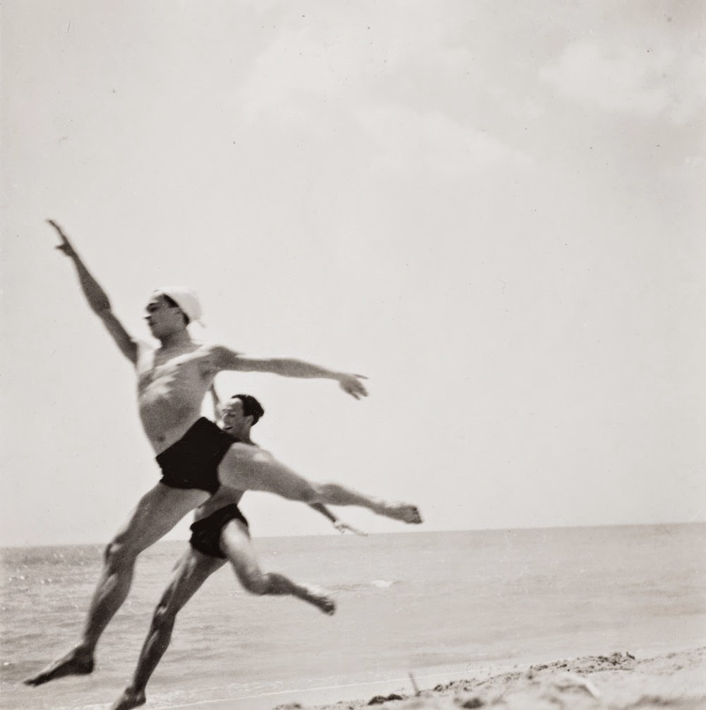 #1 Yurek Lazowsky and Narcisse Matouchevsky on the beach, Monte Carlo, 1932.