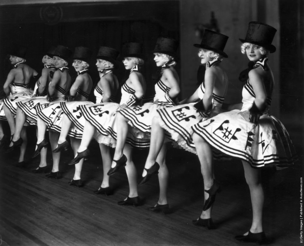 #6 Chorus line from a cabaret show at the Piccadilly Hotel, London, 1925.