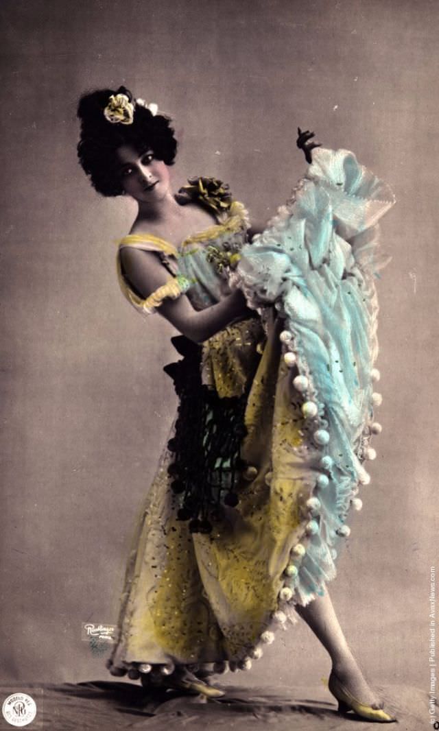 #19 A cabaret artist performing the can-can, 1897.