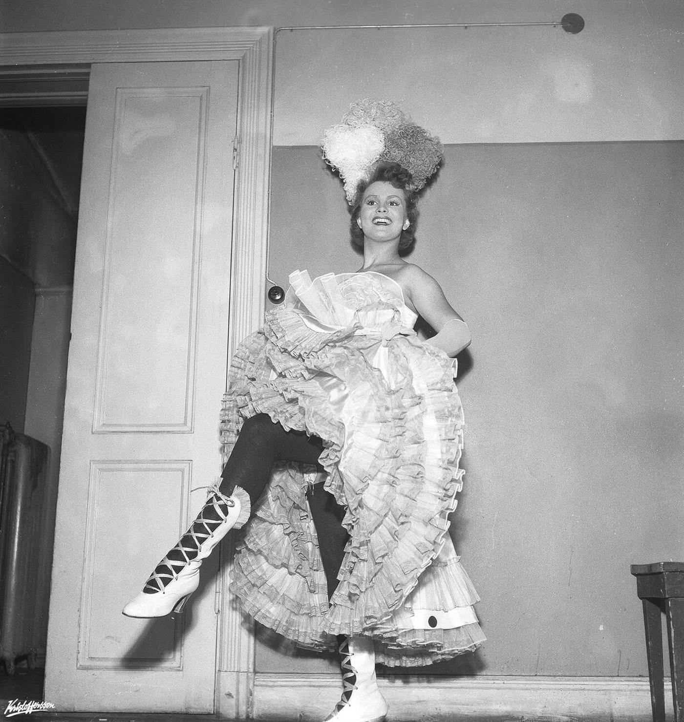 #41 A woman performing the Can-Can, 1950s.