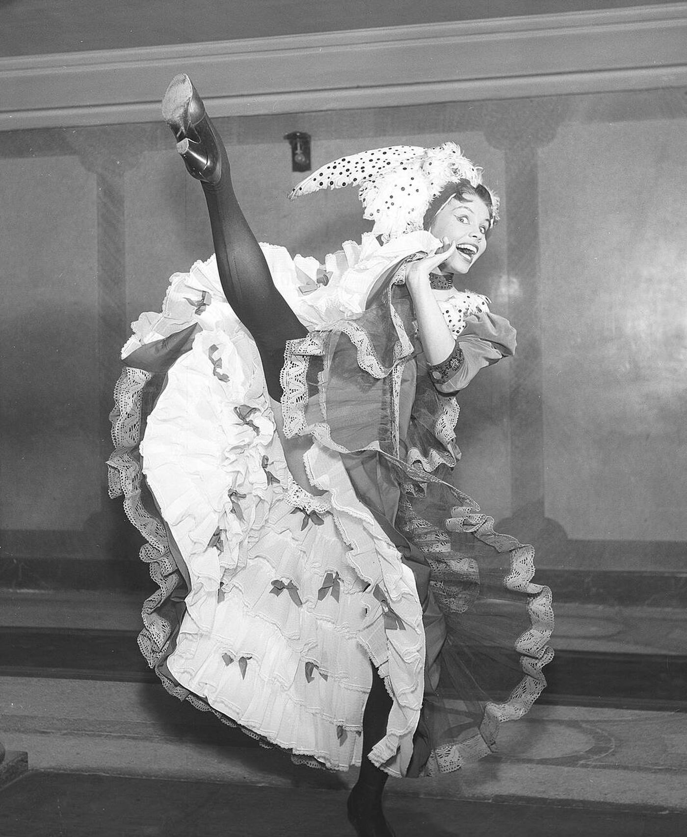 #43 A woman performing the Can-Can, 1950s.