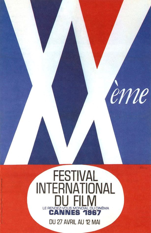 1967: The patterns are meant to emulate the shapes created by spotlights in the sky. Either that or it’s going to be an X-rated festival.
