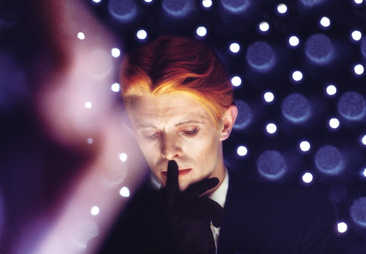 David Bowie on the set of The Man Who Fell to Earth, New Mexico, 1975.