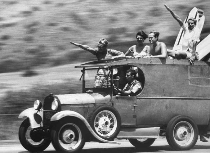 #1 Heading for the waves, Malibu, Calif., 1961