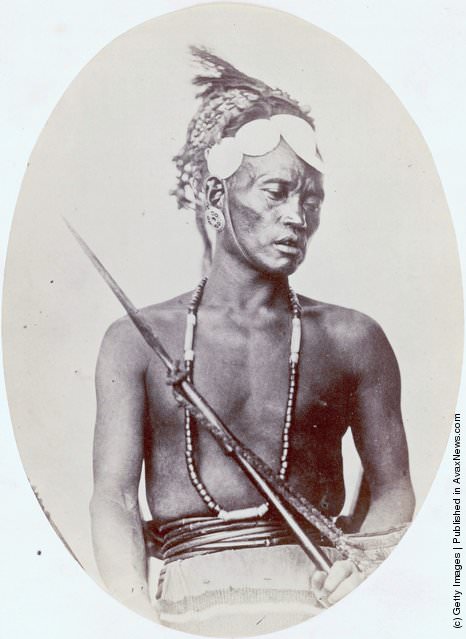 #20 A Rengma man from the Naga hill tribes in Assam, India, 1868.