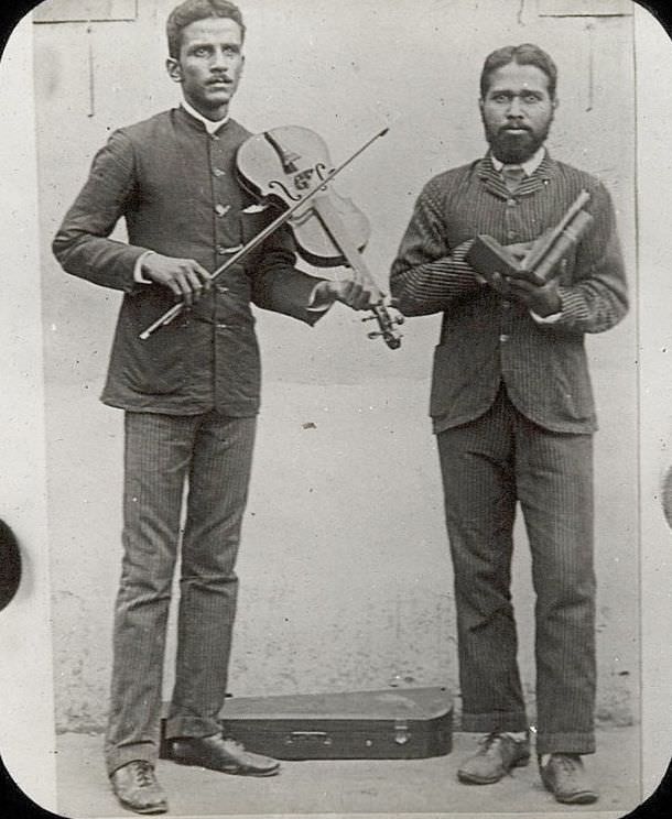 #55 Musicians Preachers, India, 1890s.