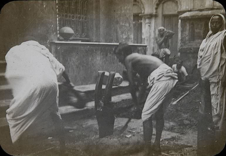 #61 Preparing for Sacrifice, India, 1890s.