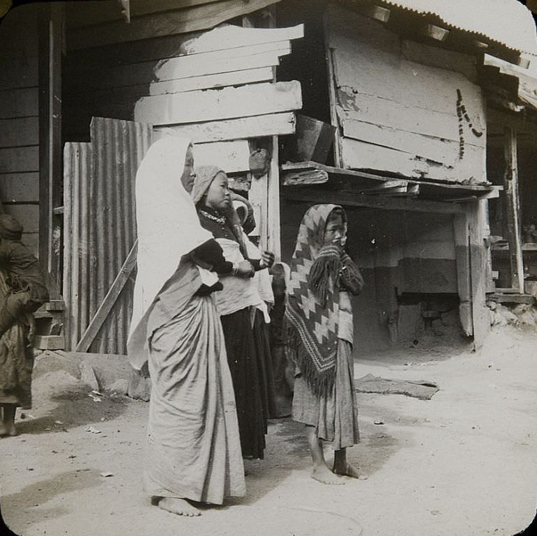 #71 Woman Carrying Baby, India, probably near Kurseong, West Bengal, 1890s.