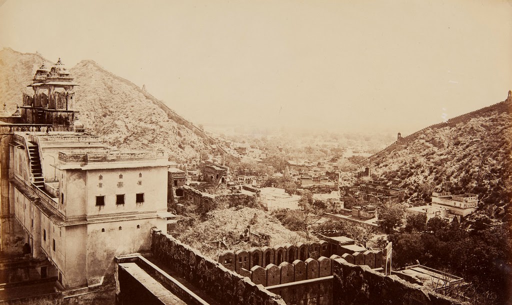 #81 View of the Valley from Amber Fort, 1870s.