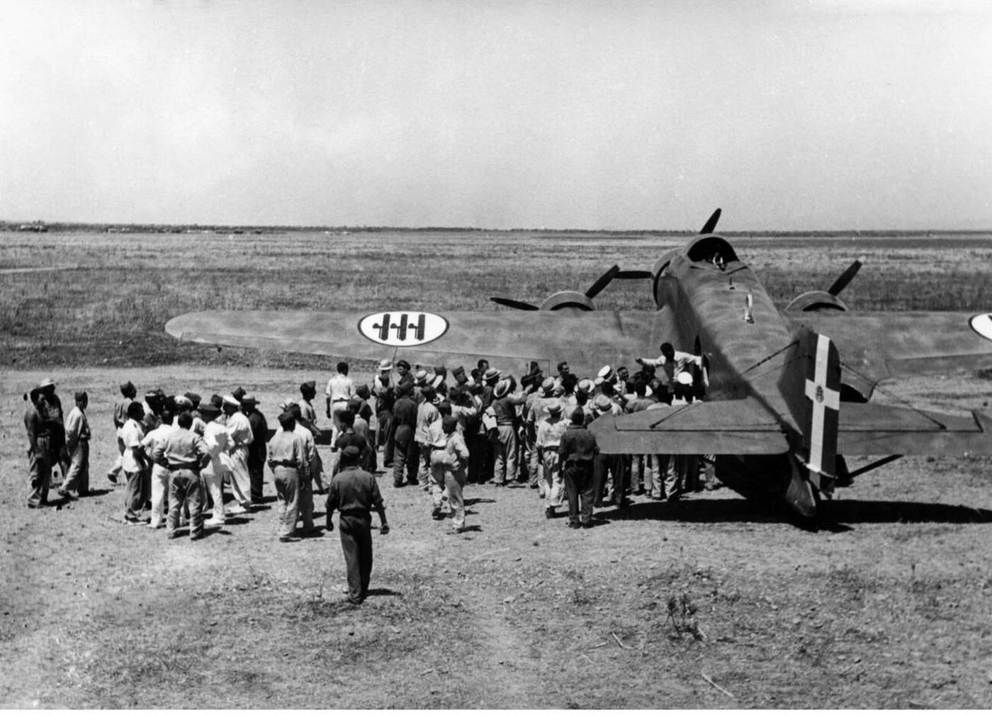 #47 An Italian Savoia Marchetti SM 79 bomber in Libya, 1941.